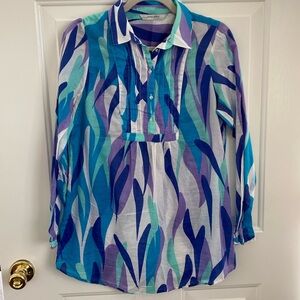 Zara Summer Abstract Vibrant Tunic Top. Size Medium